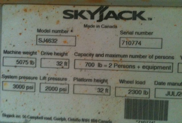 10SJ21 -  Scissor Lift Skyjack SJIII 4632